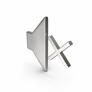 3D No Sound Icon Silver model