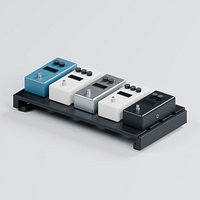 Five Effect Guitar Pedals on Slotted Pedalboard