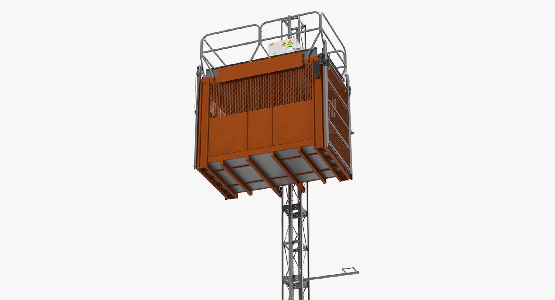 Heavy Duty Construction Passenger Hoist 3D model preview