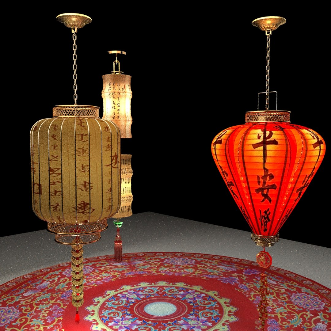 3D Chinese Red Lantern - TurboSquid 1878403