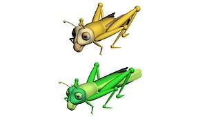Cartoon Locust and Grasshopper 3D model
