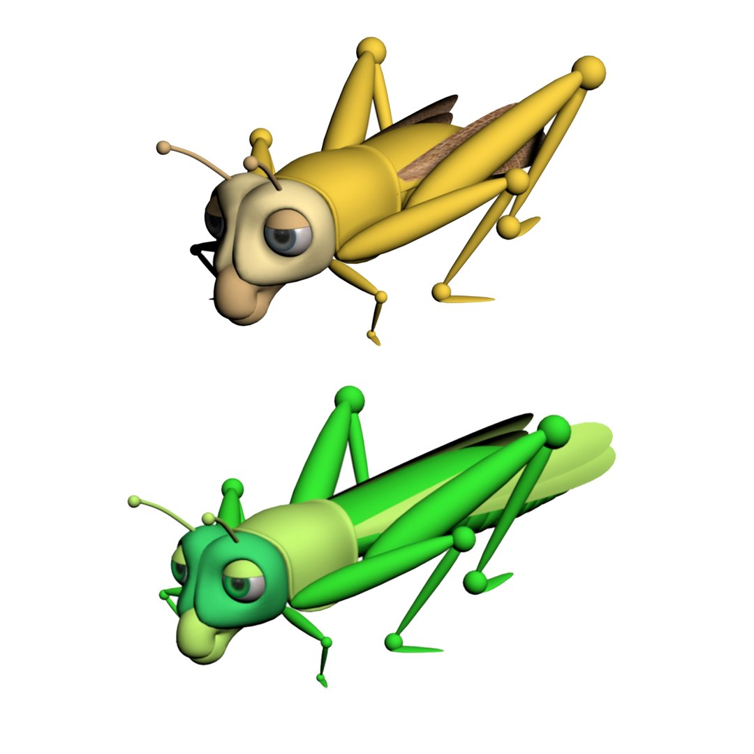 Cartoon Locust And Grasshopper 3D Model - TurboSquid 2027951