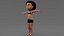 Stylized Cartoon Girl Character Base Mesh with Textures