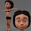 Stylized Cartoon Girl Character Base Mesh with Textures