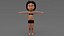 Stylized Cartoon Girl Character Base Mesh with Textures
