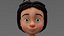 Stylized Cartoon Girl Character Base Mesh with Textures