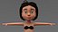Stylized Cartoon Girl Character Base Mesh with Textures
