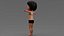 Stylized Cartoon Girl Character Base Mesh with Textures