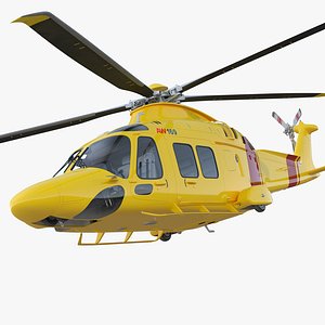 3D helicopter agustawestland aw169 rigged model