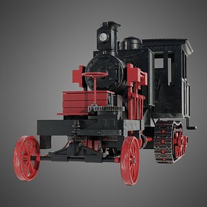 3D Tracked steam locomotive Lombard