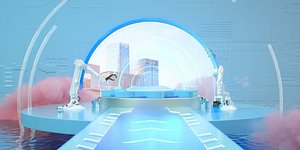 C4D technology wind industrial 3d model