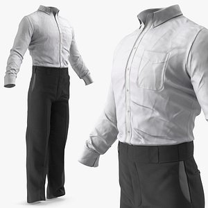 Mens Workwear Outfit Black 3D