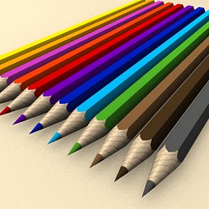 3d pencil colors model