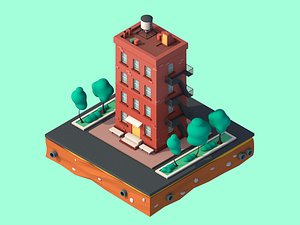 3D design cartoon building