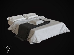 3D model bedclothes 3 bed