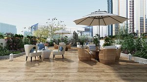 3D model Stunning Exterior Restaurant Terrace