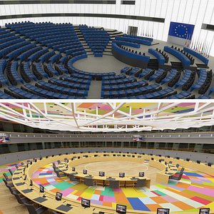 European Council And Parliament Interiors 3D model