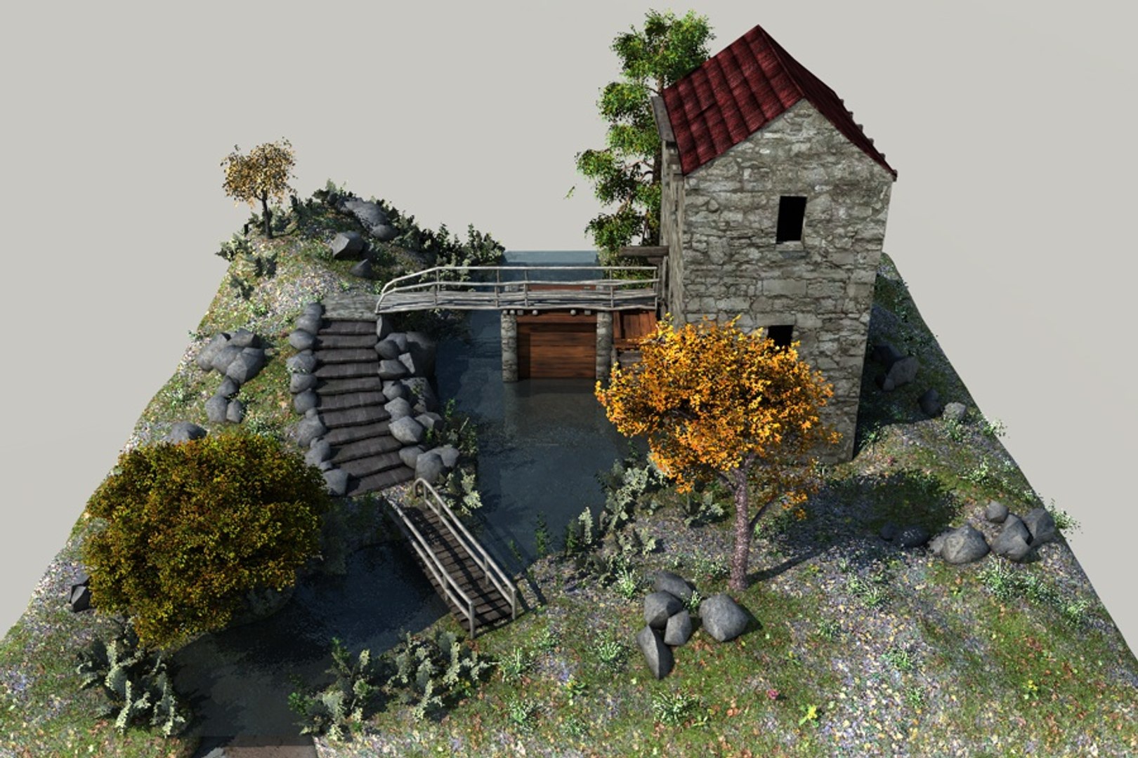 3d old tree model