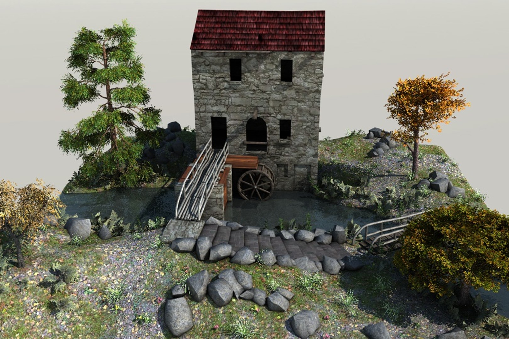 3d old tree model