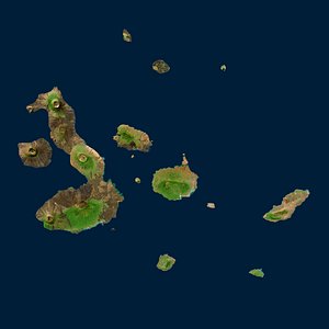 3D Galapagos Islands Collection Archipelago of Ecuador