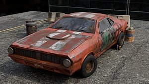 3D Abandoned car  Game Ready Vehicle