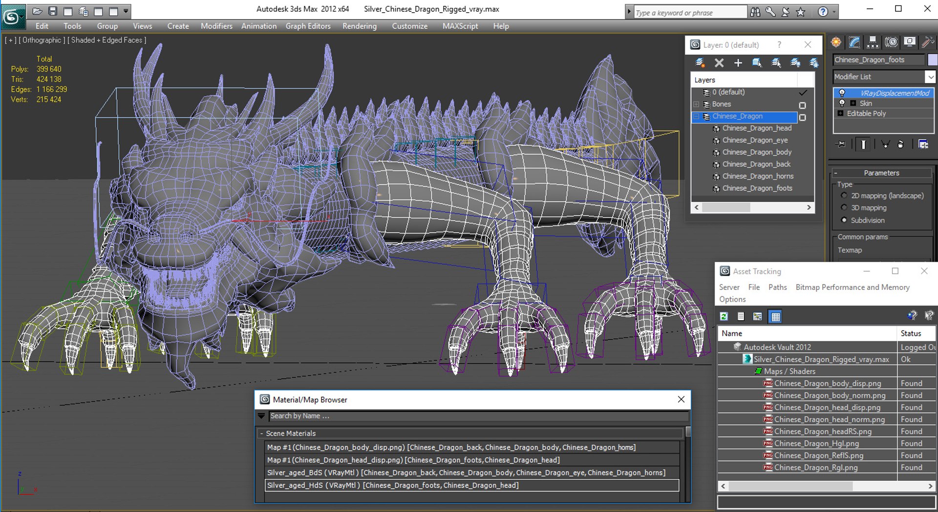 Silver Chinese Dragon Animated 3D Model - TurboSquid 2547602