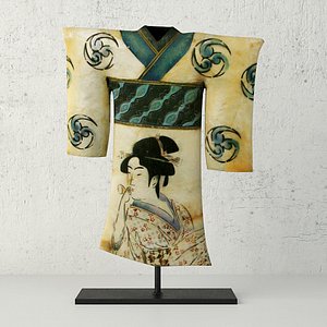 painted shell kimono 3D model