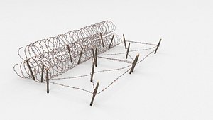 3D barbed wire obstacles - TurboSquid 1155443