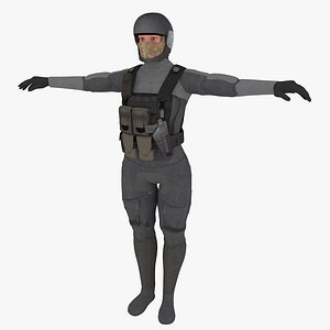 Futuristic female soldier