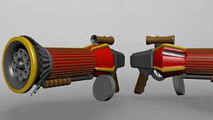 cartoony badass pump shotgun 3d 3ds