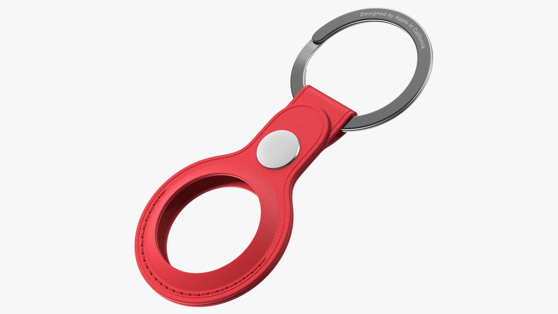 AirTag Leather Key Ring Red model TurboSquid 1765392