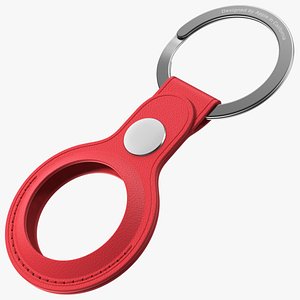 AirTag Leather Key Ring Red model