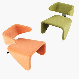 3D Modern Lounge Armchair Velvet Accent Chair