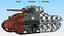 M4 Sherman Tank Rigged for Cinema 4D 3D model