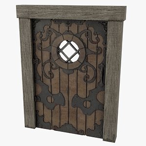 Medieval Door Ornate Design Port Hole Door 3D Model