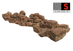 3d ancient rock stone 8k model
