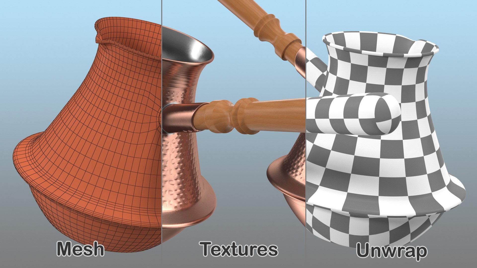 Copper Turkish Coffee Pot 3D Model - TurboSquid 1472268