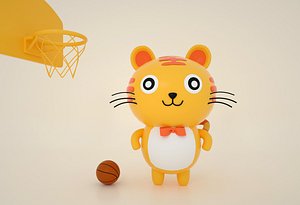 Cartoon Orange tiger IP cartoon tiger Q version of the tiger cute tiger cartoon cartoon 12 zodiac ro 3D model