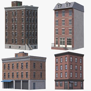 3D 4 Apartment Buildings Collection