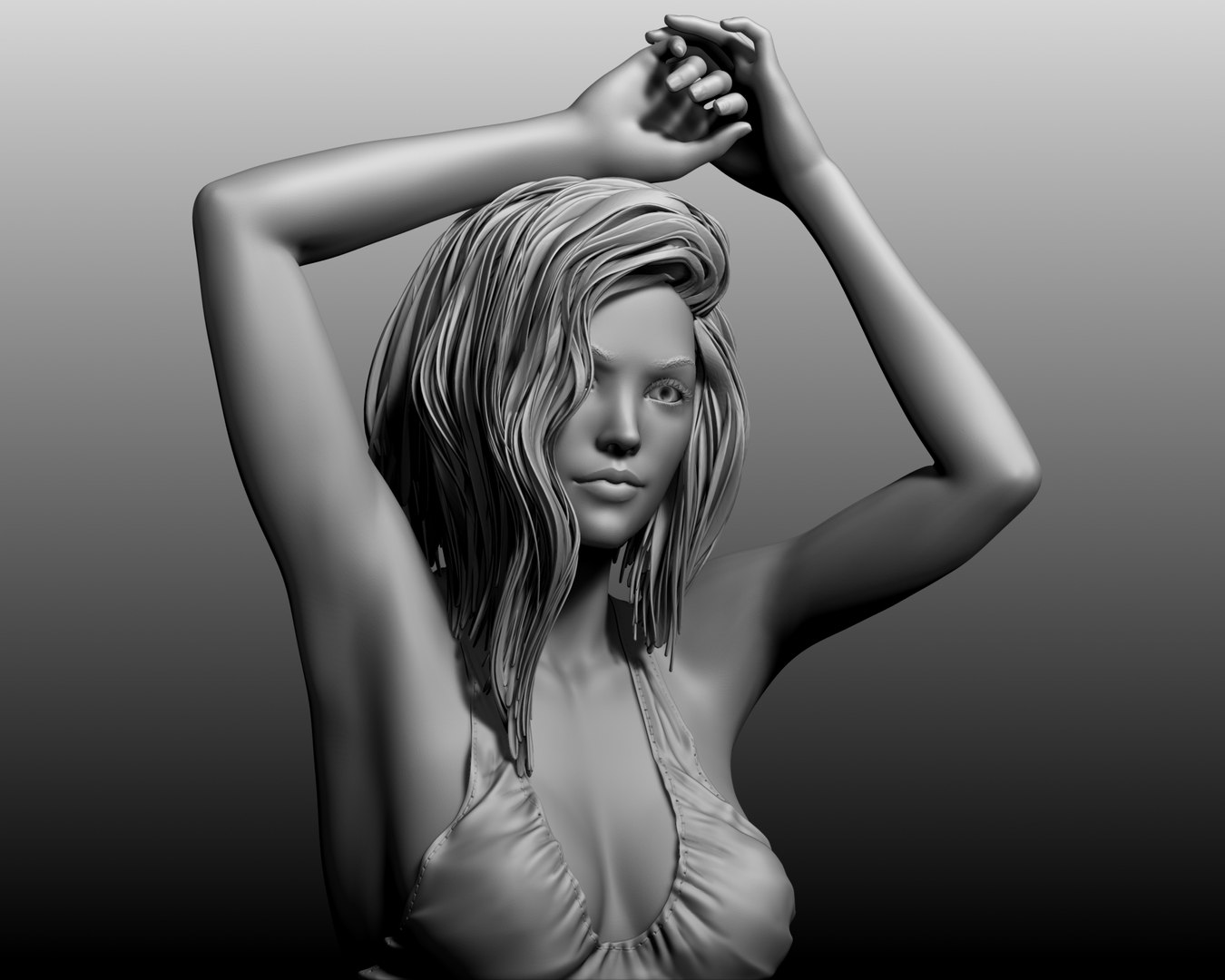 Posed Female Character 3d Model 