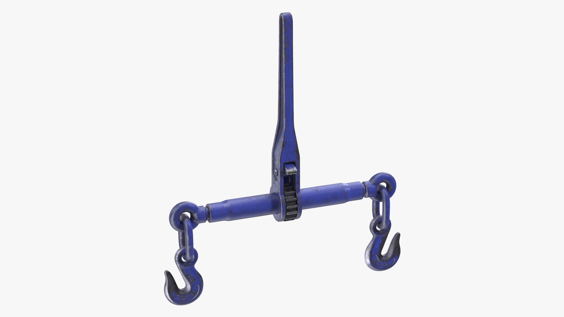 Worn Ratchet Coupling Device Blue 3D model preview