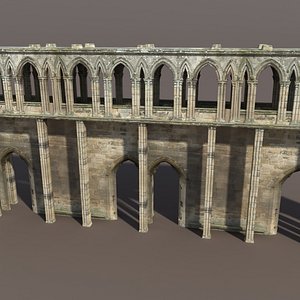 3ds max castle ruin modelled