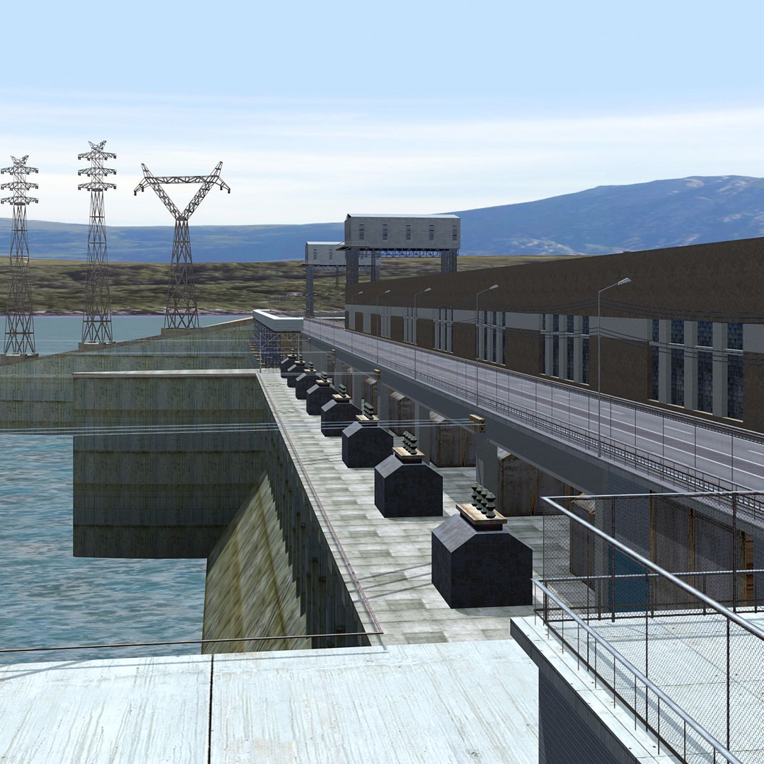 3d Model Dam Power Lines