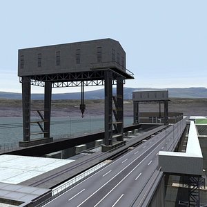 3d model dam power lines