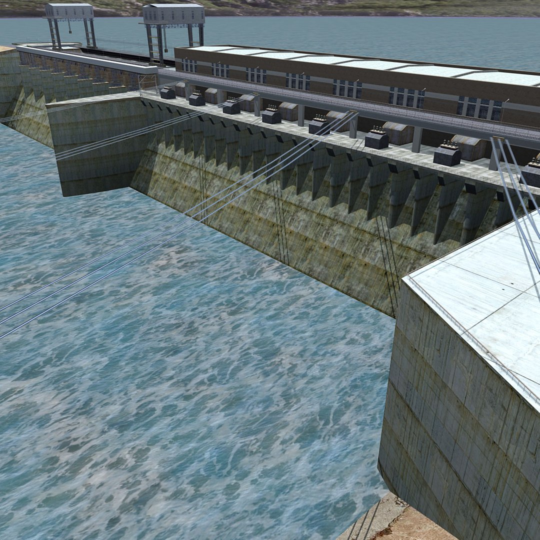 3d Model Dam Power Lines