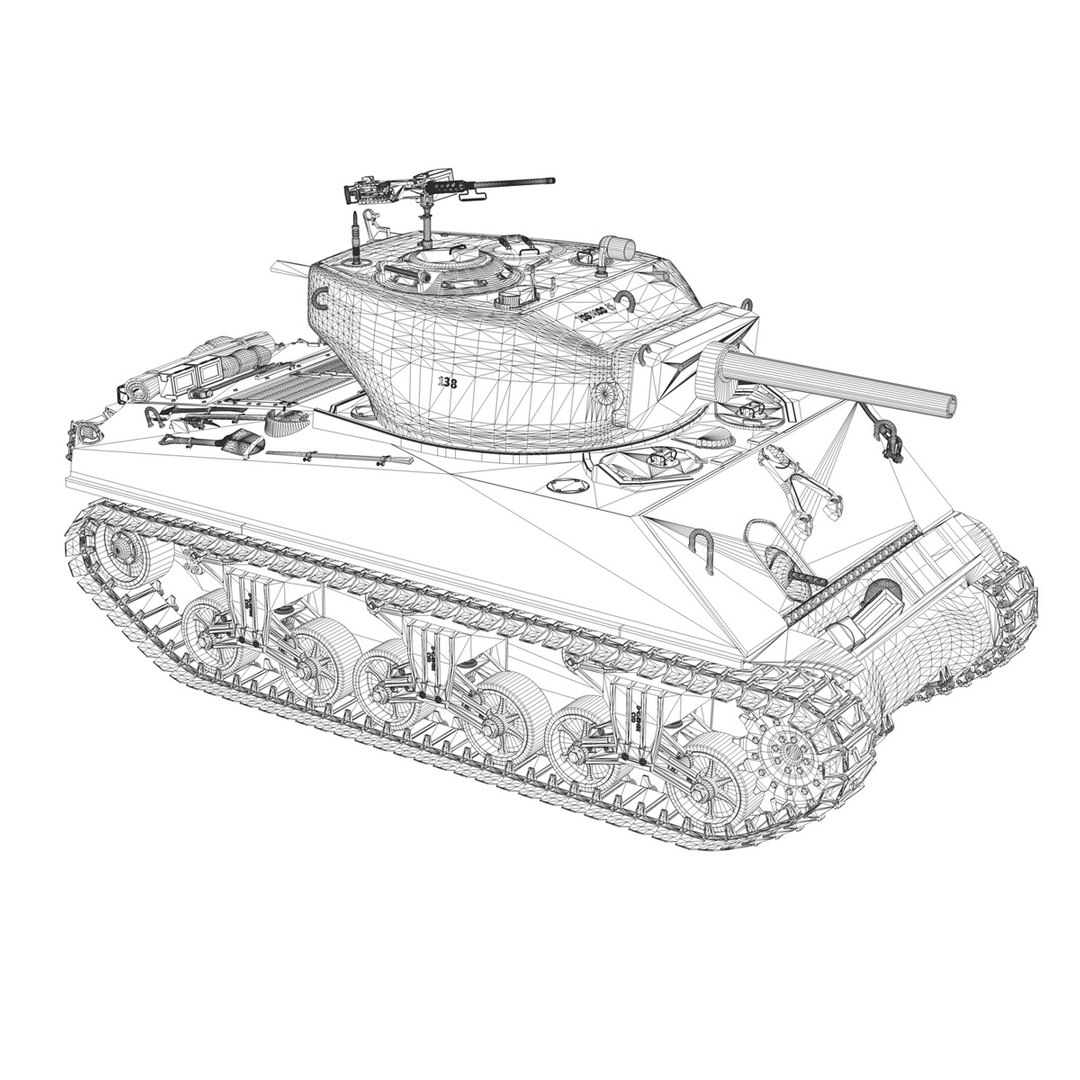 3d m4a3e2 sherman tank