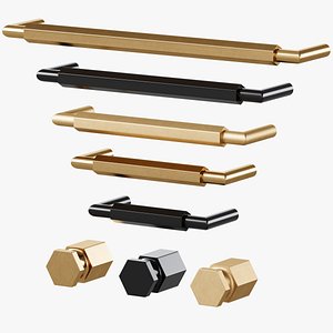3D Furniture handles set 2 model
