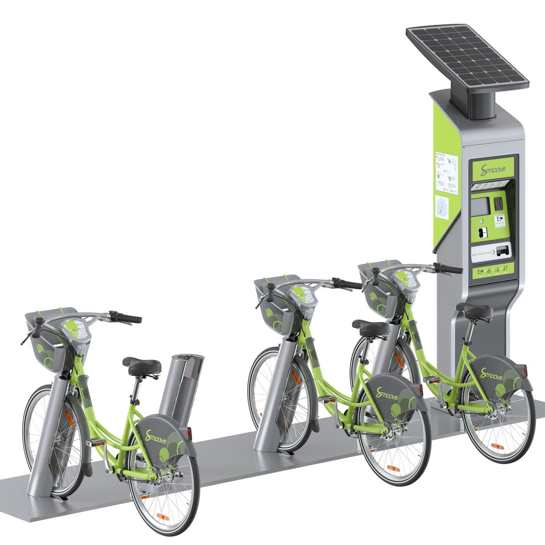 Bike Share Station 3D https://p.turbosquid.com/ts-thumb/EW/p4J8fi/Pk/bikesharingrender1/jpg/1689845635/1920x1080/fit_q87/20699e62634fb5f378b404e0cc735b860950ca46/bikesharingrender1.jpg