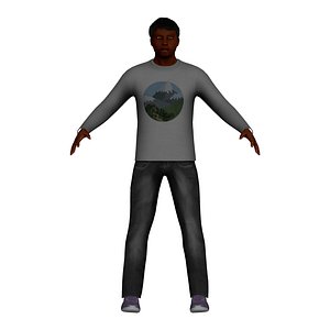 3D adult black male