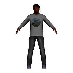 Low-poly African American Male